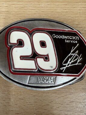 2002 NASCAR #29 KEVIN HARVICK Pewter Belt Buckle